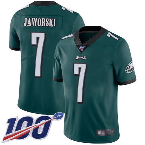 Men Philadelphia Eagles #7 Ron Jaworski Midnight Green Team Color Vapor Untouchable NFL Jersey Limited Player 100th